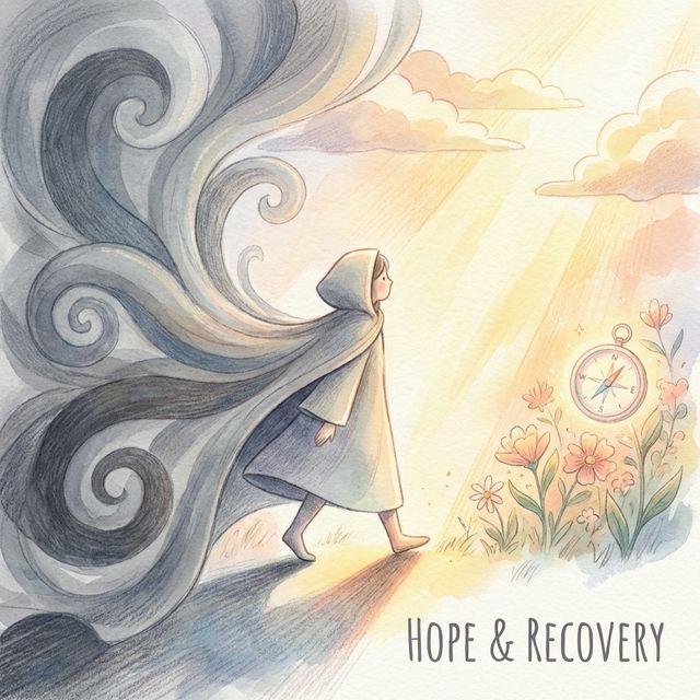 Ilustração representando a sombra da depressão sobre uma pessoa